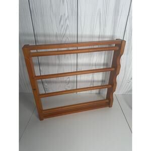 Vintage Wooden Towel Doily Potholder Rack Bathroom Kitchen Standing 12 x 12